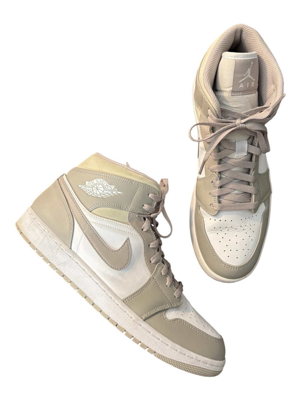 Jordan Air Jordan 1 Mid Sneakers US 12 College Grey Light Bone White